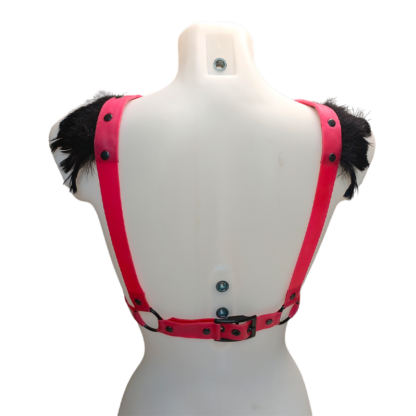 Harnais Latex Rose Plume Koko – Image 3