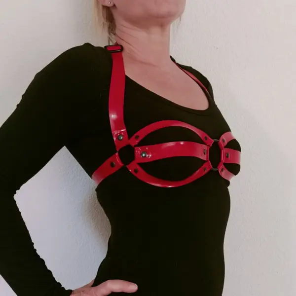 Harnais Latex LOLYPOP Rouge&BK – Image 2
