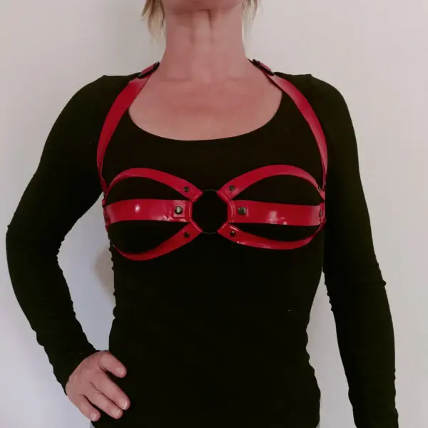Harnais Latex LOLYPOP Rouge&BK