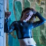 Top Latex Croc Manche Longue